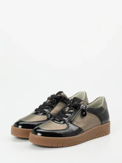 – Komfort-Sneaker aus Metallicleder bronzebraun-Waldläufer Sale