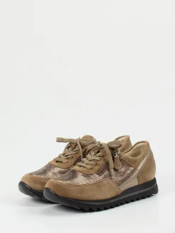 – Komfort-Sneaker aus Veloursleder Taupe-Waldläufer Clearance