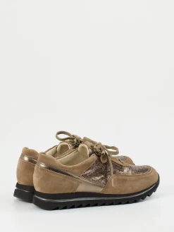 – Komfort-Sneaker aus Veloursleder Taupe-Waldläufer Clearance