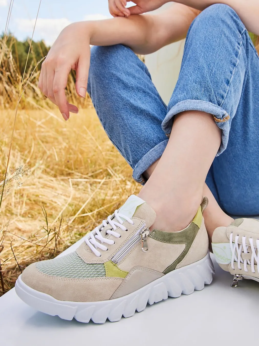 – Komfort-Sneaker aus Veloursleder-Waldläufer Hot