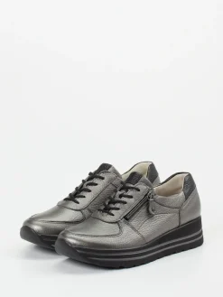 – Komfort-Sneaker aus Metallicleder-Waldläufer New