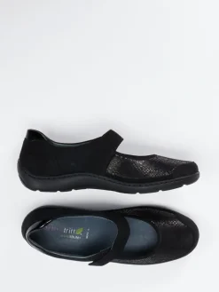 – Mary Jane aus Stretch mit Veloursleder-Waldläufer