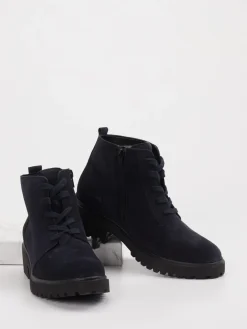 – Schnürstiefeletten aus Veloursleder-Waldläufer