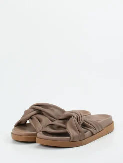 – Slides aus Kalbleder in Taupe-Werner Sale