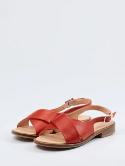 – Slingback-Sandalen aus Kalbleder ziegelrot-Werner Online