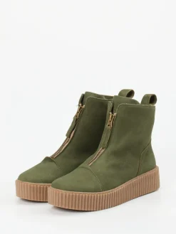 – Stiefeletten aus Nubukleder Oliv-Werner