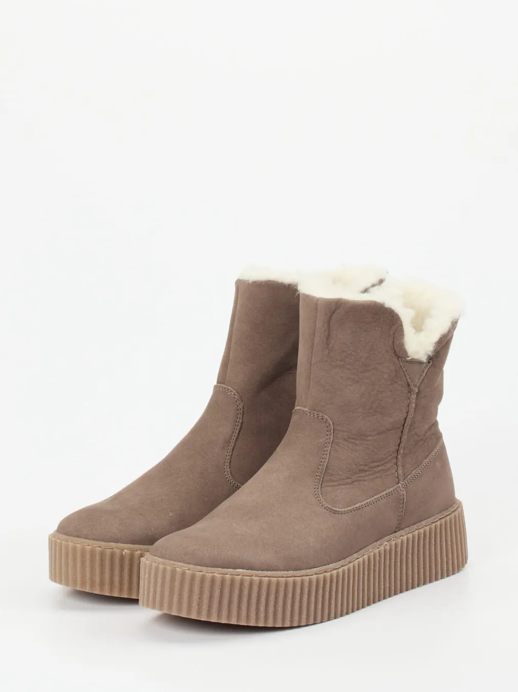 – Stiefeletten aus Nubukleder in Taupe-Werner Sale