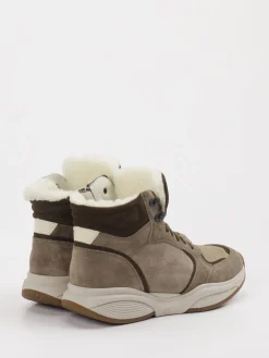 – Stiefelette aus Veloursleder in Taupe-XSENSIBLE